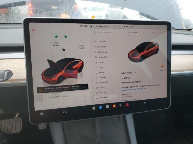 5YJ3E1EA0PF706497 - 2023 TESLA MODEL 3 CHARCOAL photo 9