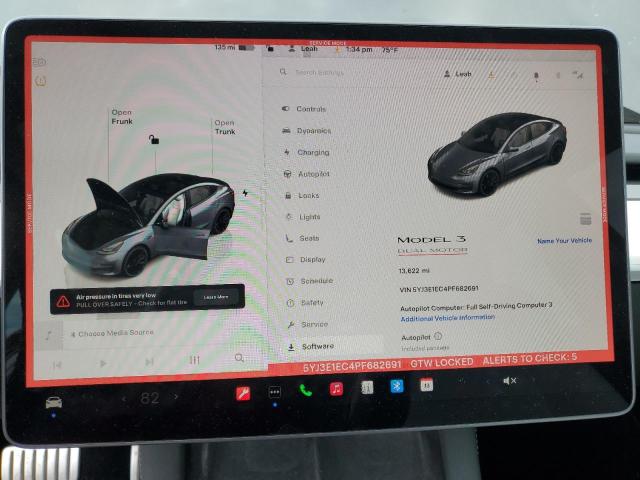 5YJ3E1EC4PF682691 - 2023 TESLA MODEL 3 Grau Foto 9