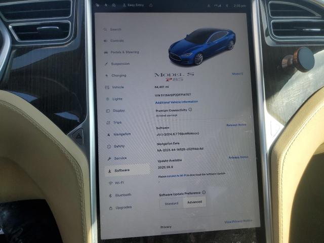 5YJSA1DP2DFP14707 - 2013 TESLA MODEL S ლურჯი ფოტო 9