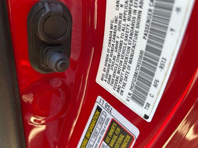 2HGFG3B87CH535600 - 2012 HONDA CIVIC EX RED photo 10