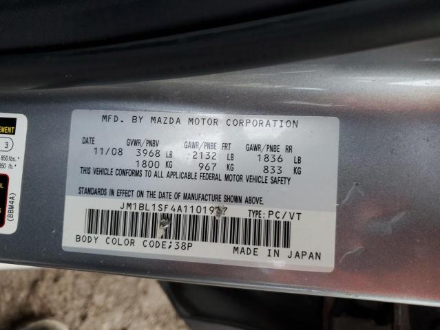 JM1BL1SF4A1101917 - 2010 MAZDA 3 I SILVER photo 12