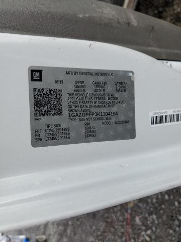 1GAZGPFP3K1304154 - 2019 CHEVROLET EXPRESS G3 LT WHITE photo 13