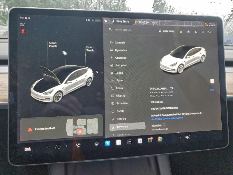 5YJ3E1EB5MF868825 - 2021 TESLA MODEL 3 白色 照片 9