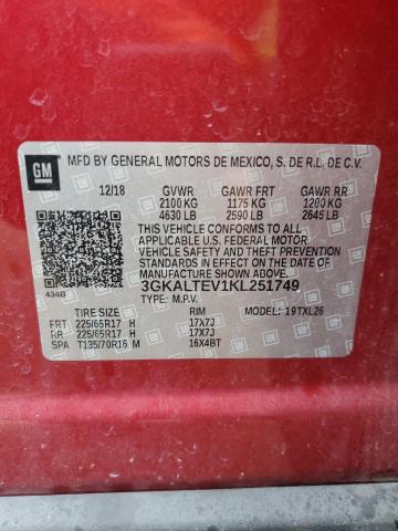 3GKALTEV1KL251749 - 2019 GMC TERRAIN SLE წითელი ფოტო 14