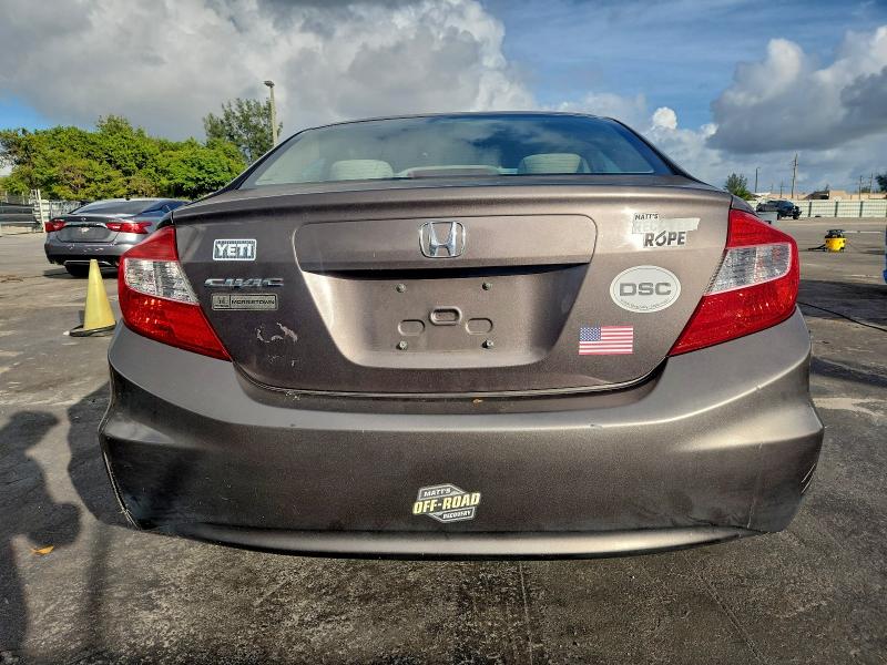 19XFB2F54CE011016 - 2012 HONDA CIVIC LX GRAY photo 6