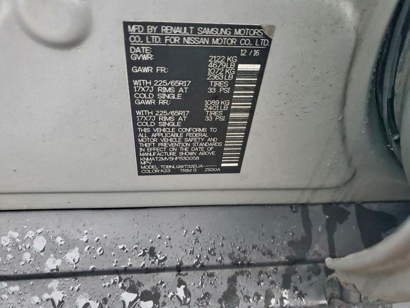 KNMAT2MV5HP530058 - 2017 NISSAN ROGUE S 银色 照片 13