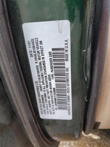 4S3BH686727628886 - 2002 SUBARU LEGACY OUTBACK LIMITED GREEN photo 12