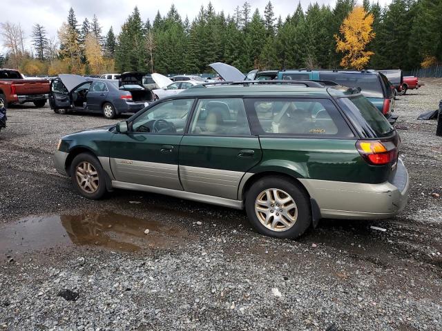 4S3BH686727628886 - 2002 SUBARU LEGACY OUTBACK LIMITED GREEN photo 2