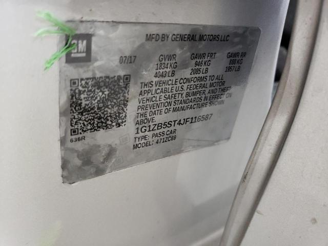 1G1ZB5ST4JF116587 - 2018 CHEVROLET MALIBU LS Серебристый фото 12