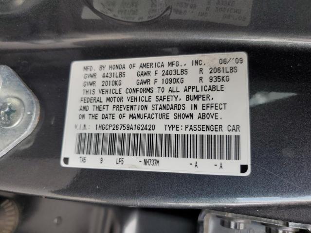 1HGCP26759A162420 - 2009 HONDA ACCORD EX GRAY photo 12