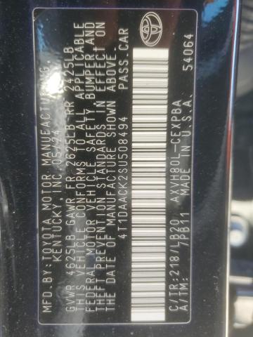 4T1DAACK2SU508494 - 2025 TOYOTA CAMRY XSE 黑色 照片 12