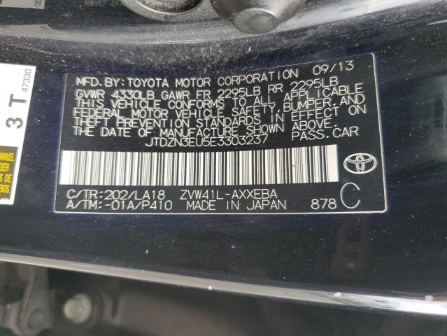 JTDZN3EU5E3303237 - 2014 TOYOTA PRIUS V BLACK photo 13