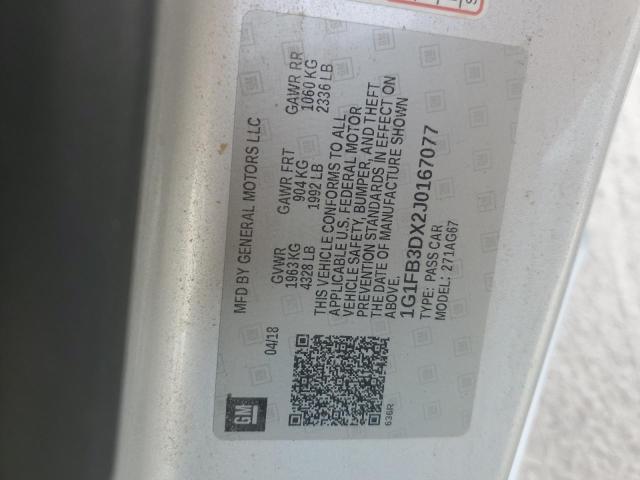 1G1FB3DX2J0167077 - 2018 CHEVROLET CAMARO LT Ağ foto 12