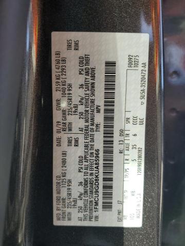 1FMCU9GD8KUA85966 - 2019 FORD ESCAPE SE Szary zdjęcie 13