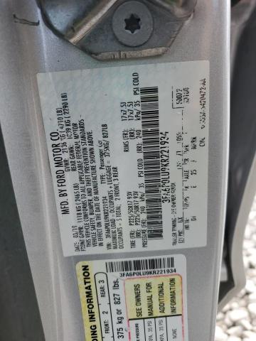 3FA6P0LU9KR221934 - 2019 FORD FUSION SE Silber Foto 12