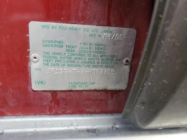 JF1SG67636H703304 - 2006 SUBARU FORESTER 2.5X LL BEAN RED photo 13