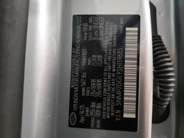 5NMP2DGL9SH139885 - 2025 HYUNDAI SANTA FE SEL SILVER photo 14