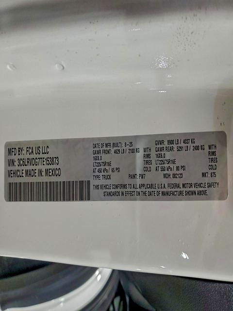 3C6LRVDG7TE153873 - 2026 RAM PROMASTER 2500 HIGH Biały zdjęcie 13
