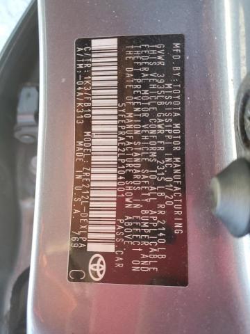 5YFEPRAE2LP104001 - 2020 TOYOTA COROLLA LE 灰色 照片 12