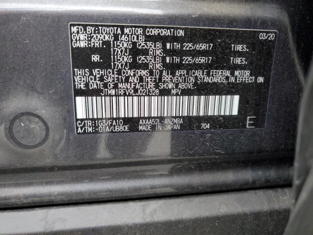 JTMW1RFV9LJ021328 - 2020 TOYOTA RAV4 XLE GRAY photo 13