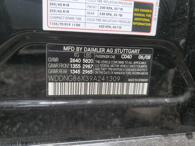WDDNG86X39A241309 - 2009 MERCEDES-BENZ S 550 4MATIC BLACK photo 12