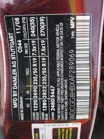 WDCGG8HBXAF289069 - 2010 MERCEDES-BENZ GLK 350 4MATIC BROWN photo 12