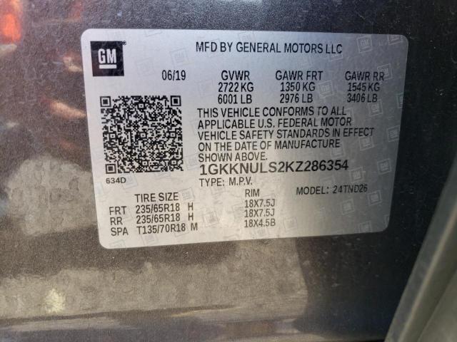 1GKKNULS2KZ286354 - 2019 GMC ACADIA SLT-1 灰色 照片 13