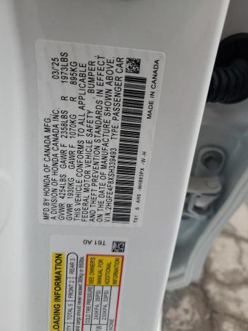 2HGFE4F8XSH339493 - 2025 HONDA CIVIC SPORT თეთრი ფოტო 13