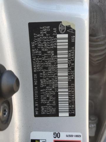 2T1BURHE3JC021238 - 2018 TOYOTA COROLLA L SILVER photo 13