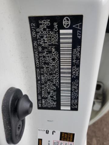 JTDKN3DU3C5529507 - 2012 TOYOTA PRIUS თეთრი ფოტო 12