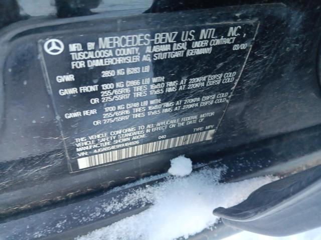 4JGAB54E9YA184826 - 2000 MERCEDES-BENZ ML 320 BLACK photo 12