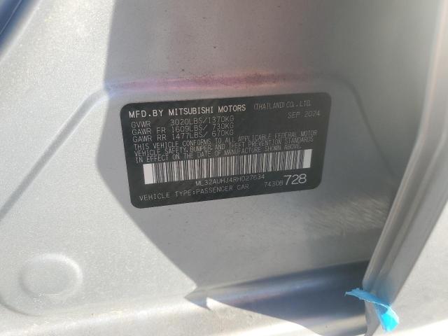 ML32AUHJ4RH027634 - 2024 MITSUBISHI MIRAGE ES ვერცხლისფერი ფოტო 12