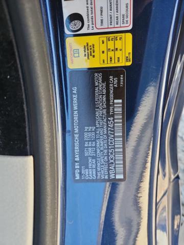 WBALX3C51CDV77454 - 2012 BMW 650 I BLUE photo 12