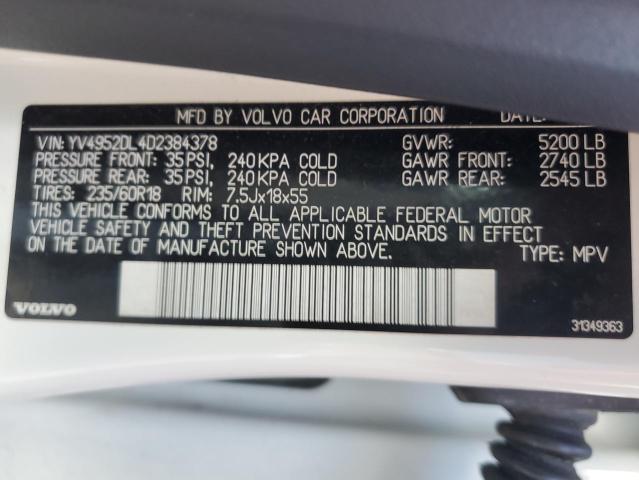 YV4952DL4D2384378 - 2013 VOLVO XC60 3.2 白色 照片 13