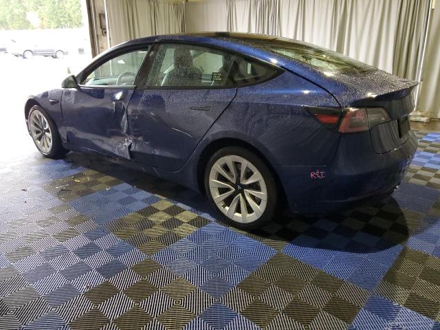 5YJ3E1EA8NF370806 - 2022 TESLA MODEL 3 BLUE photo 2