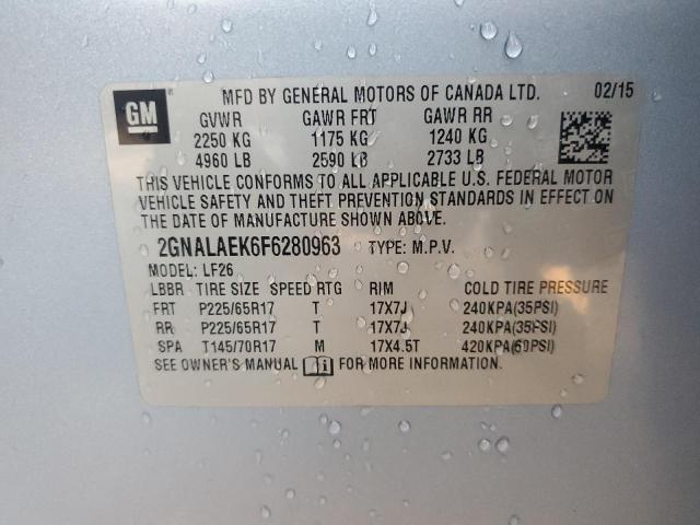 2GNALAEK6F6280963 - 2015 CHEVROLET EQUINOX LS 银色 照片 13