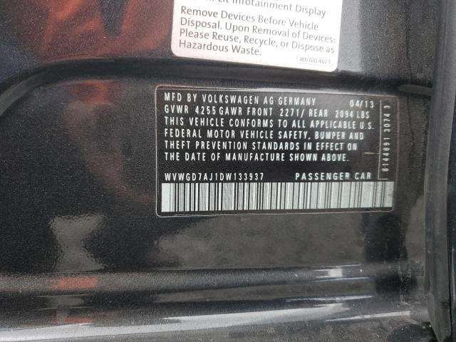 WVWGD7AJ1DW133937 - 2013 VOLKSWAGEN GTI 黑色 照片 12