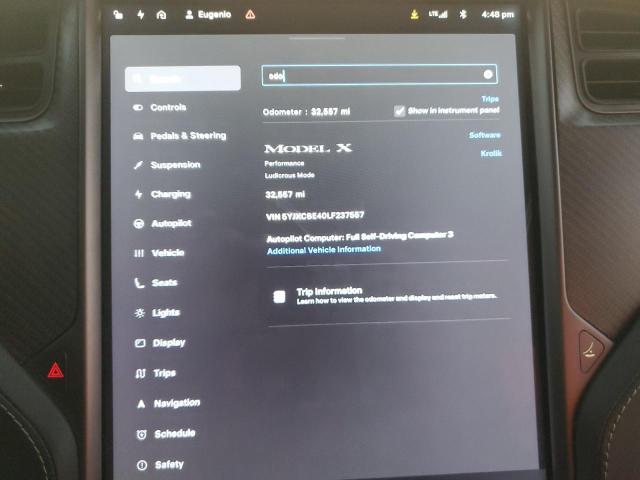 5YJXCBE40LF237557 - 2020 TESLA MODEL X Grafit foto 9