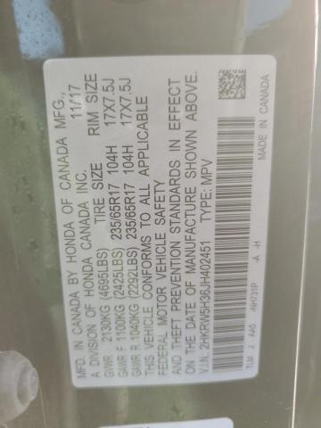 2HKRW5H36JH402451 - 2018 HONDA CR-V LX Negro foto 13