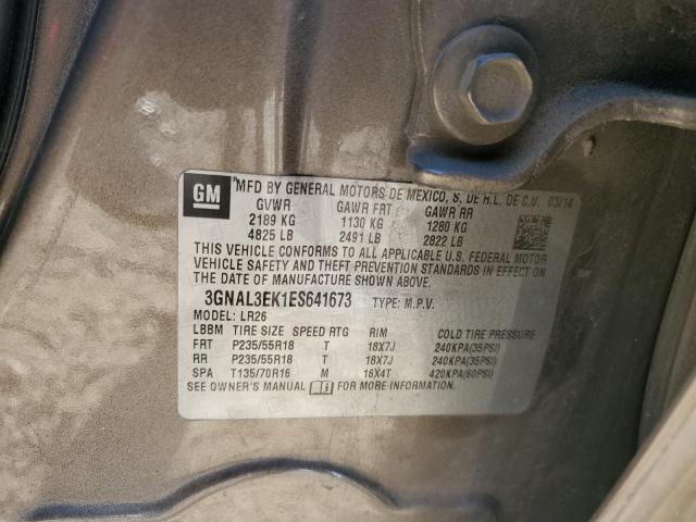 3GNAL3EK1ES641673 - 2014 CHEVROLET CAPTIVA LT 棕色 照片 13