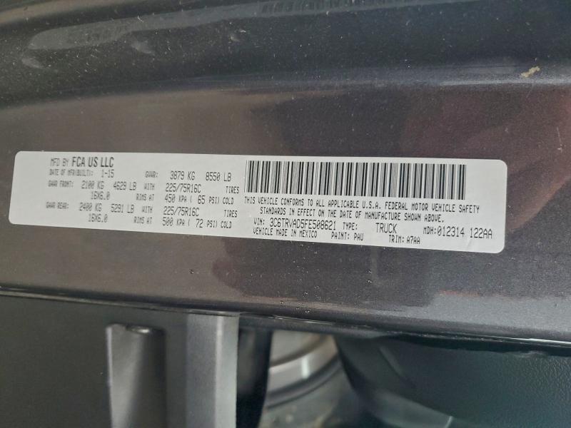 3C6TRVAD5FE508621 - 2015 RAM PROMASTER 1500 STANDARD Сірий фото 12