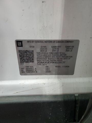 2GNAXUEV5K6118137 - 2019 CHEVROLET EQUINOX LT 白色 照片 14