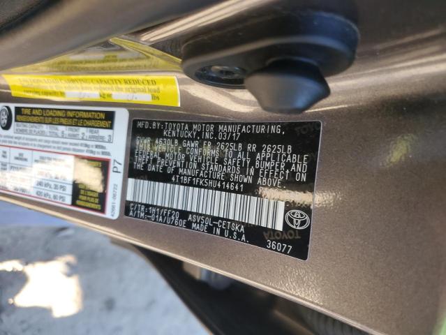 4T1BF1FK5HU414641 - 2017 TOYOTA CAMRY LE GRAY photo 12