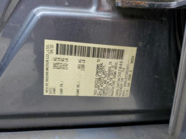 1N4AL2AP7AN507846 - 2010 NISSAN ALTIMA BASE GRAY photo 12