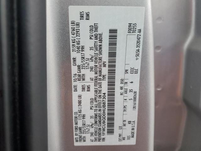 1FMCU9GD0HUB87304 - 2017 FORD ESCAPE SE 银色 照片 14