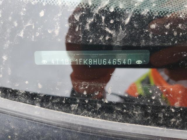 4T1BF1FK8HU646540 - 2017 TOYOTA CAMRY LE ვერცხლისფერი ფოტო 12