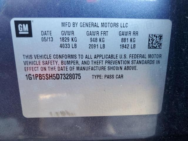 1G1PB5SH5D7328075 - 2013 CHEVROLET CRUZE LS GRAY photo 12