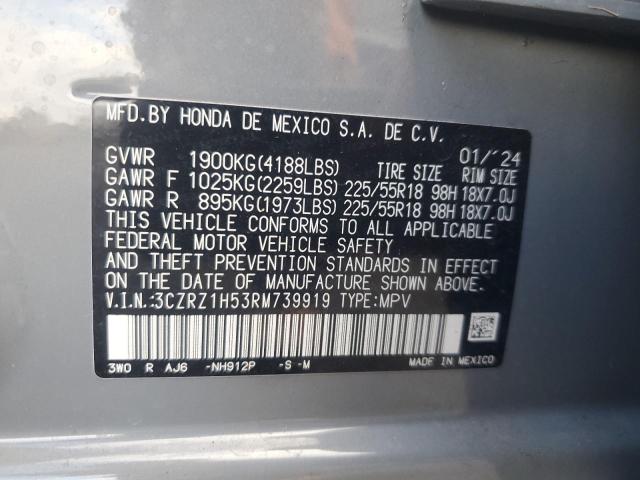 3CZRZ1H53RM739919 - 2024 HONDA HR-V SPORT 灰色 照片 13