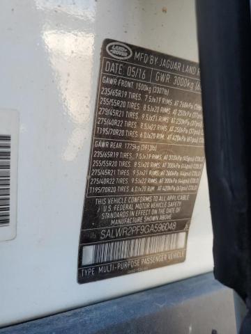 SALWR2PF9GA596048 - 2016 LAND ROVER RANGE ROVE HSE WHITE photo 13