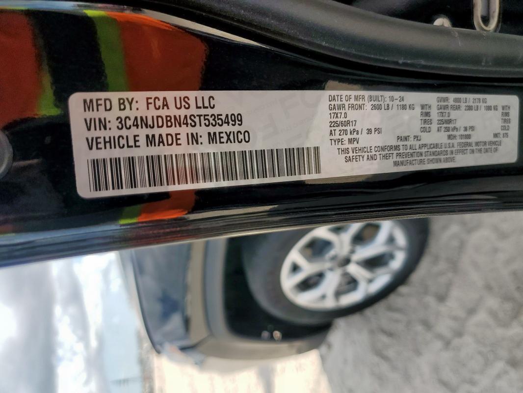 3C4NJDBN4ST535499 - 2025 JEEP COMPASS LATITUDE შავი ფოტო 13